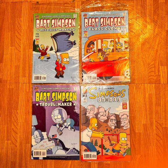 Lot of 4 Simpsons Comics including Excellent Condition Bongo Bart Simpson - Picture 1 of 4